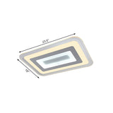 Sleek 23/31/47 Thin Acrylic Flush Mount Led Ceiling Lamp In Warm/White Light - White