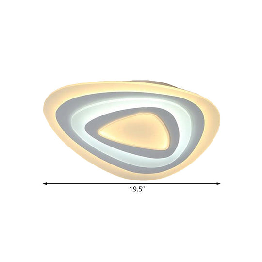 Ultrathin Acrylic Shade Led Ceiling Light - Wide Flush Mount Lamp For Bedroom