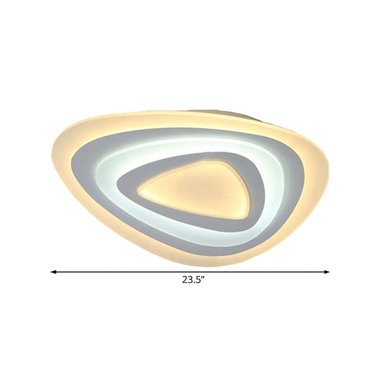 Ultrathin Acrylic Shade Led Ceiling Light - Wide Flush Mount Lamp For Bedroom