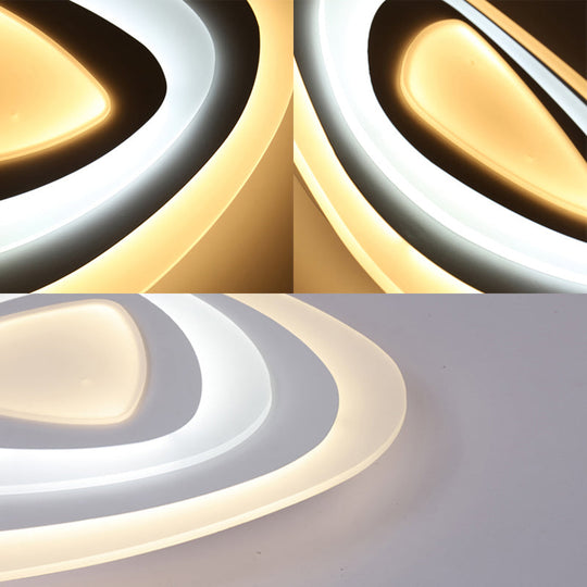 Ultrathin Acrylic Shade Led Ceiling Light - Wide Flush Mount Lamp For Bedroom 19.5/23.5/31.5 Size