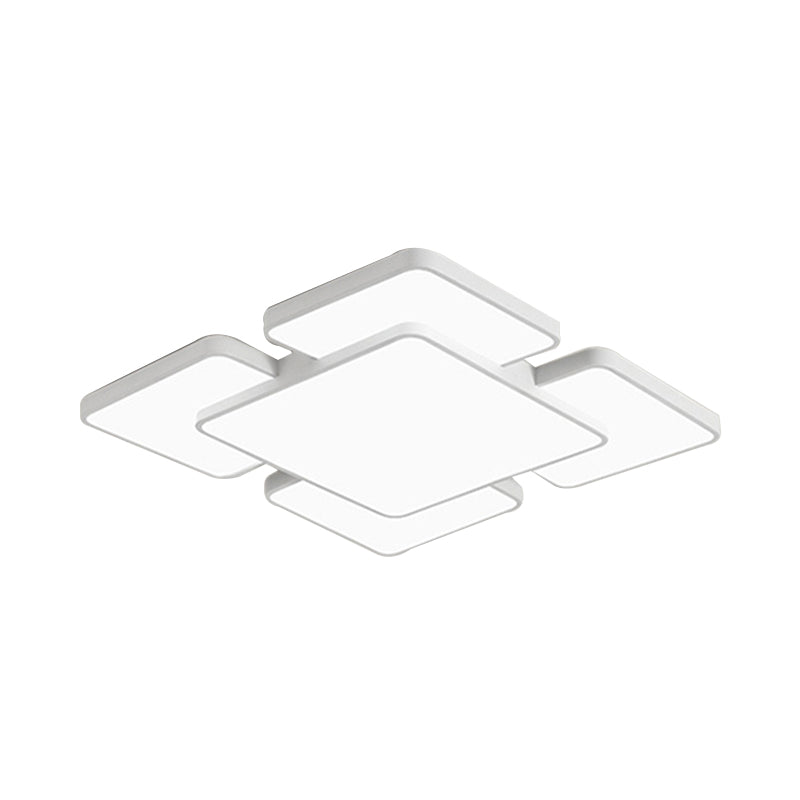 Modernist Style Flush Mount Lamp: Acrylic Shade Ceiling Light Black/White 20.5’/24.5’ 5/7 Lights