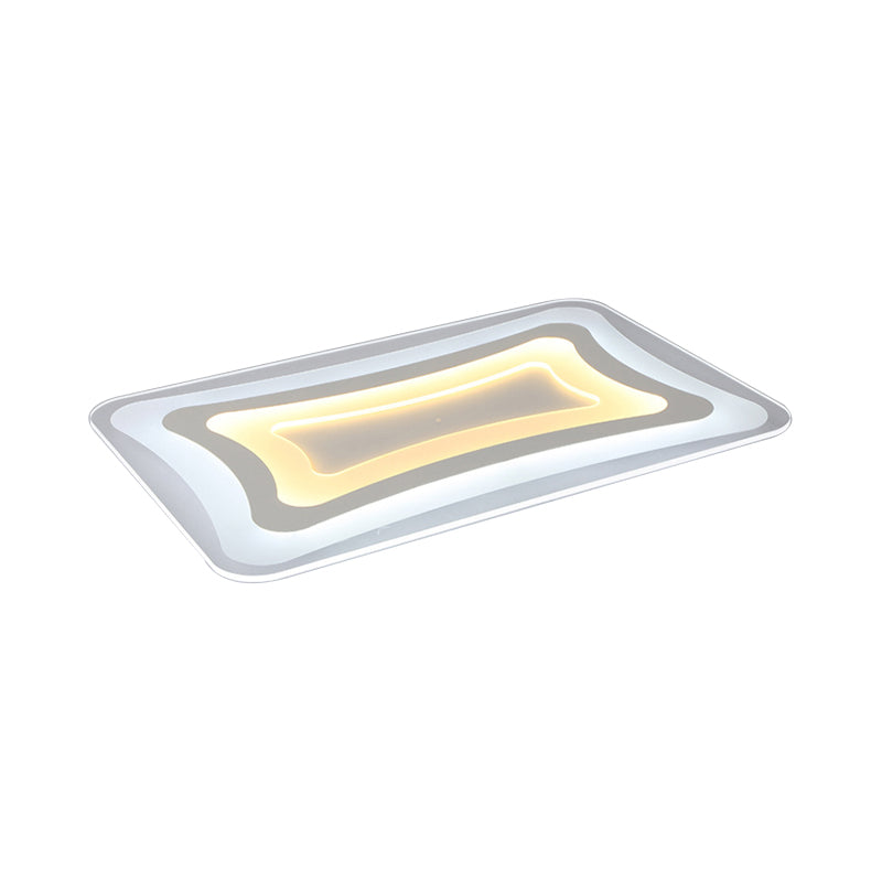 23.5’ - 47’ Wide Rectangular Acrylic Flushmount Led White Ceiling Light In Warm/White