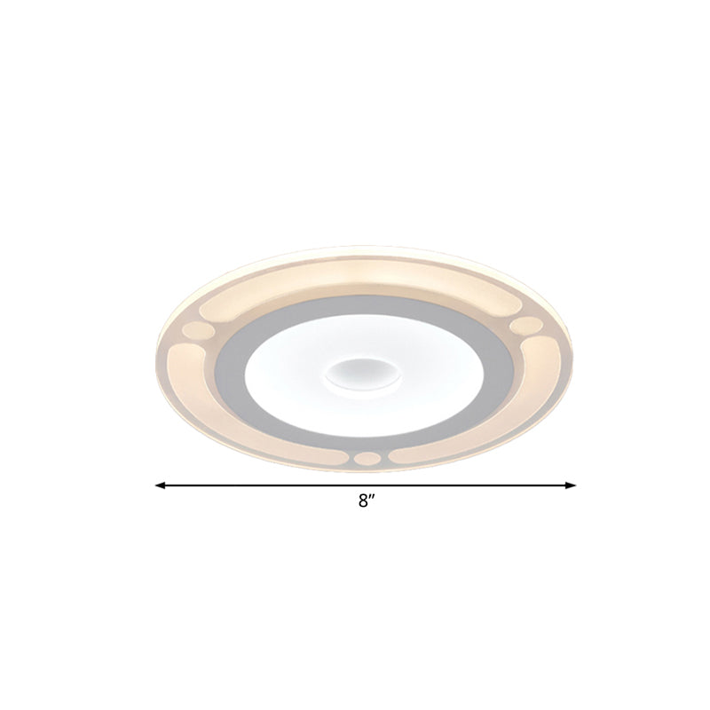 Contemporary Led Flushmount Bedroom Ceiling Light - Wide Ring Acrylic Warm/White (8’/16.5’/20.5’)