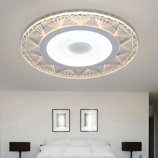 Diamond-Shaped Led Flush Mount Ceiling Light - Modern Acrylic Sizes: 8/16.5/20.5 Warm/White Perfect