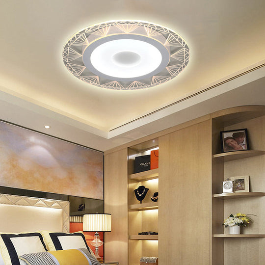 Diamond-Shaped Led Flush Mount Ceiling Light - Modern Acrylic Sizes: 8/16.5/20.5 Warm/White Perfect