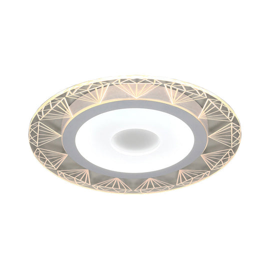 Diamond - Shaped Led Flush Mount Ceiling Light - Modern Acrylic Sizes: 8’/16.5’/20.5’