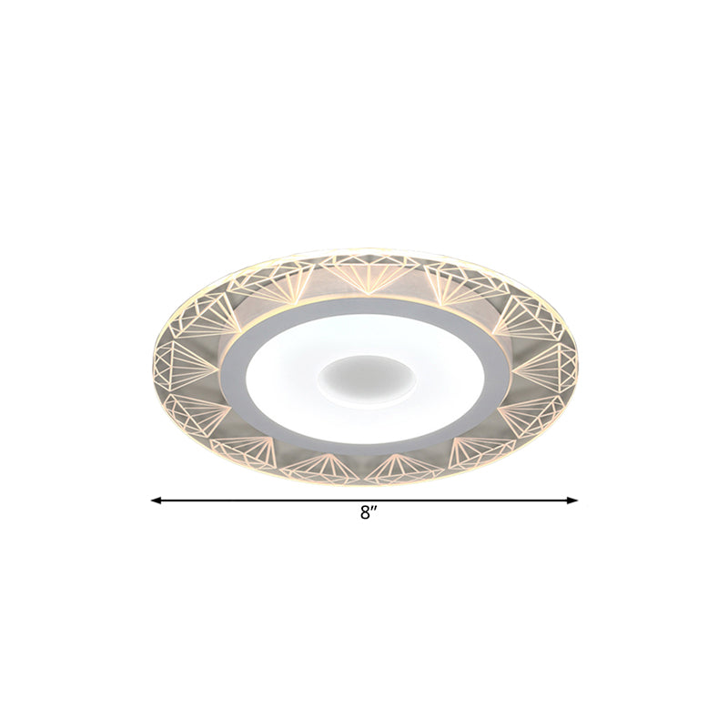 Diamond-Shaped Led Flush Mount Ceiling Light - Modern Acrylic Sizes: 8/16.5/20.5 Warm/White Perfect