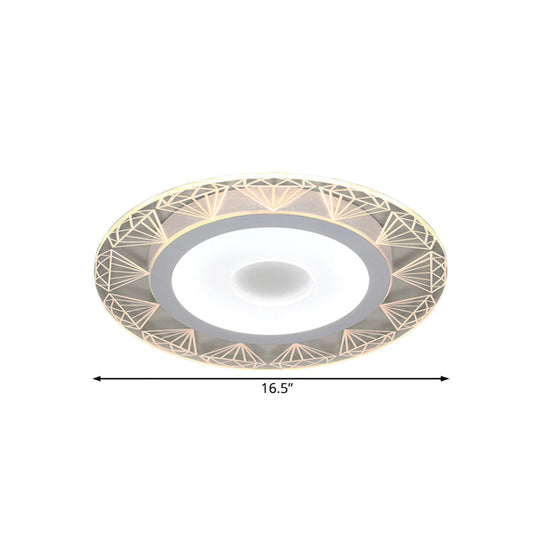 Diamond - Shaped Led Flush Mount Ceiling Light - Modern Acrylic Sizes: 8’/16.5’/20.5’