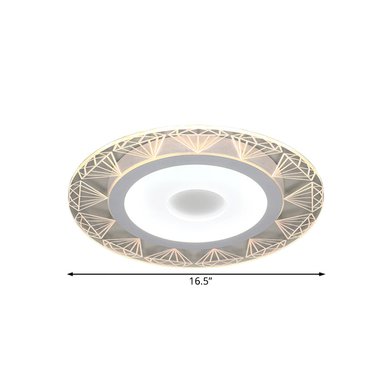 Diamond-Shaped Led Flush Mount Ceiling Light - Modern Acrylic Sizes: 8/16.5/20.5 Warm/White Perfect