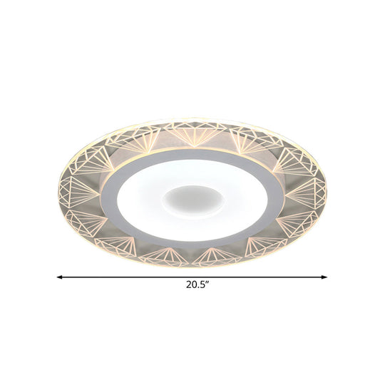 Diamond - Shaped Led Flush Mount Ceiling Light - Modern Acrylic Sizes: 8’/16.5’/20.5’
