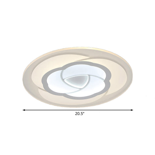 Led Flower Acrylic Flush Mount Bedroom Light With White Shade - 3 Sizes & Options