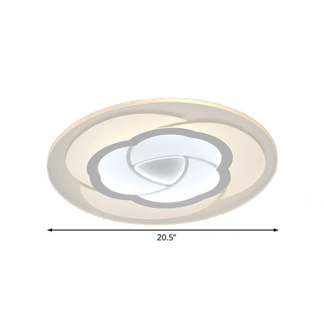 Led Flower Acrylic Flush Mount Bedroom Light With White Shade - 3 Sizes & Options