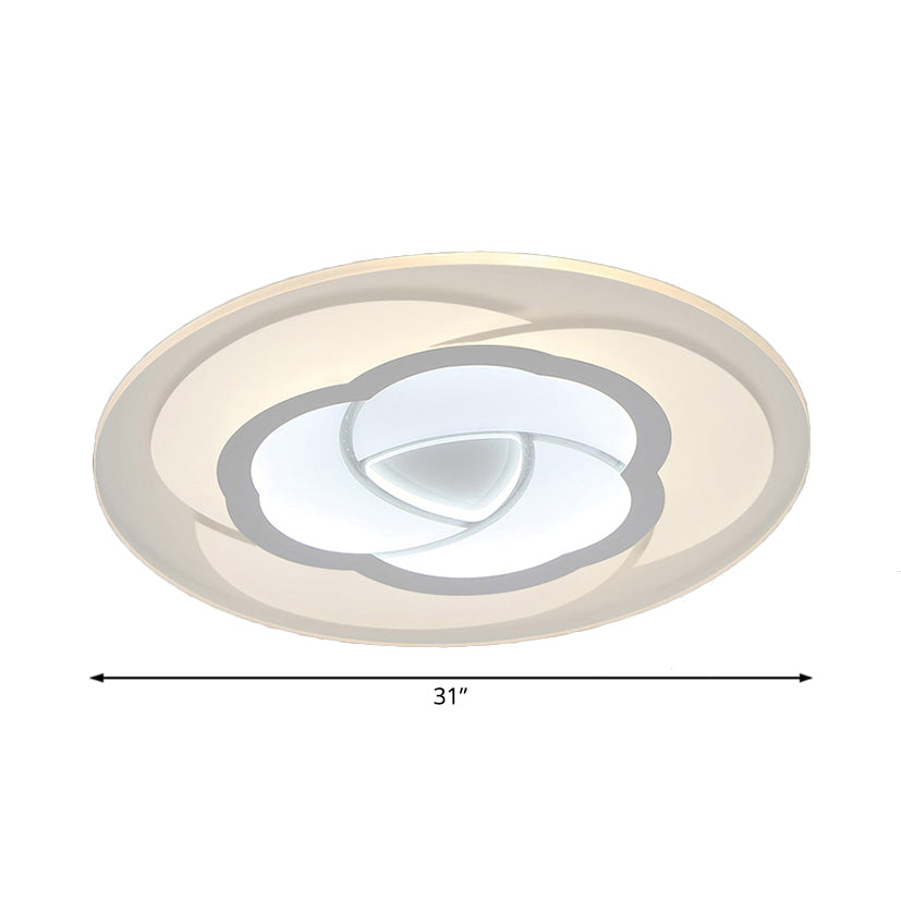 Led Flower Acrylic Flush Mount Bedroom Light With White Shade - 3 Sizes & Options