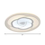 Led Flower Acrylic Flush Mount Bedroom Light With White Shade - 3 Sizes & Options