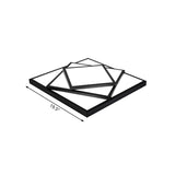 Modern Metal Led Flush Mount Ceiling Light Fixture For Living Room - Black/White Rectangle/Square