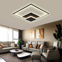Torch Square Ceiling Lamp Simplicity - Black/White Led Acrylic Flush Mount Light