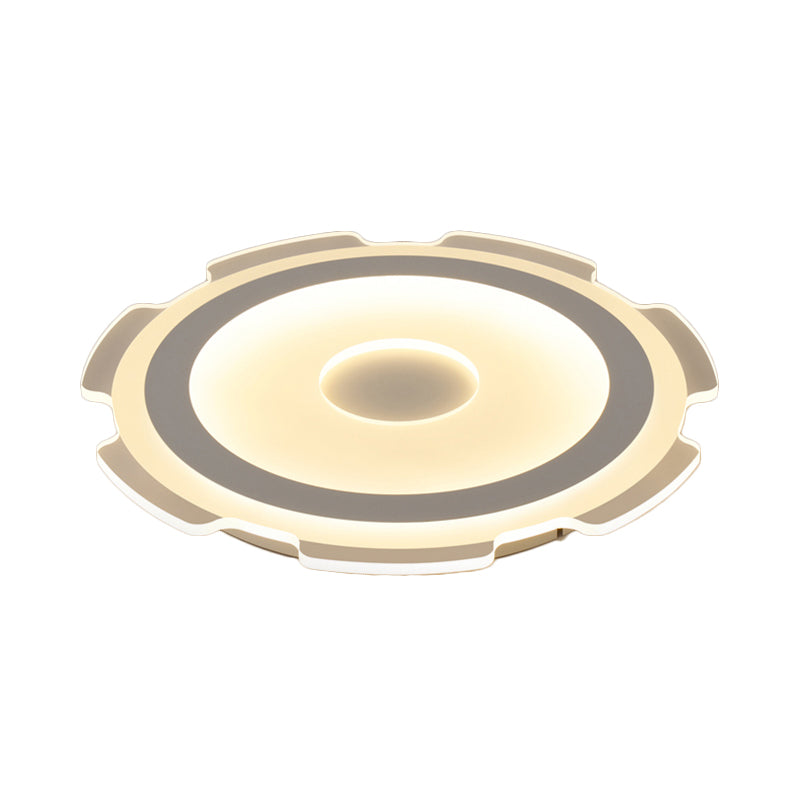 Modern Acrylic Led Flush Mount Light - 16.5’/20.5’/24.5’ Wide Warm/White Perfect For Living Rooms