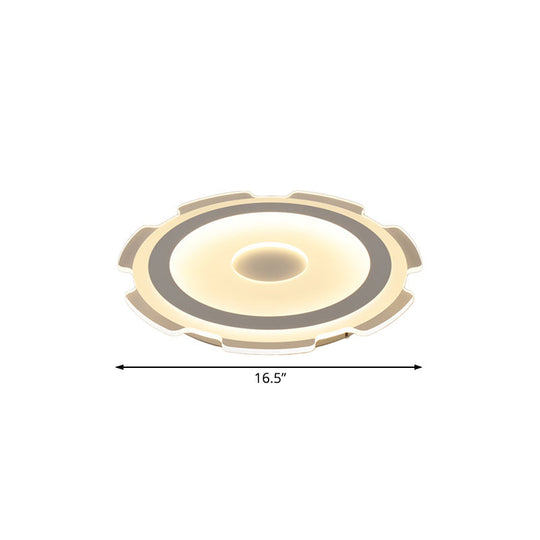 Modern Acrylic Led Flush Mount Light - 16.5’/20.5’/24.5’ Wide Warm/White Perfect For Living Rooms