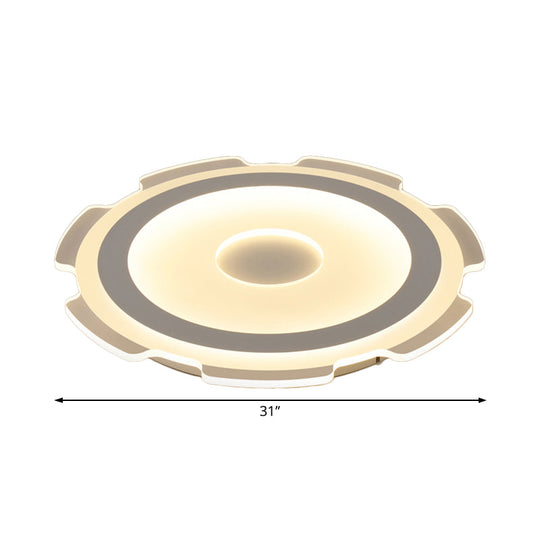 Modern Acrylic Led Flush Mount Light - 16.5’/20.5’/24.5’ Wide Warm/White Perfect For Living Rooms
