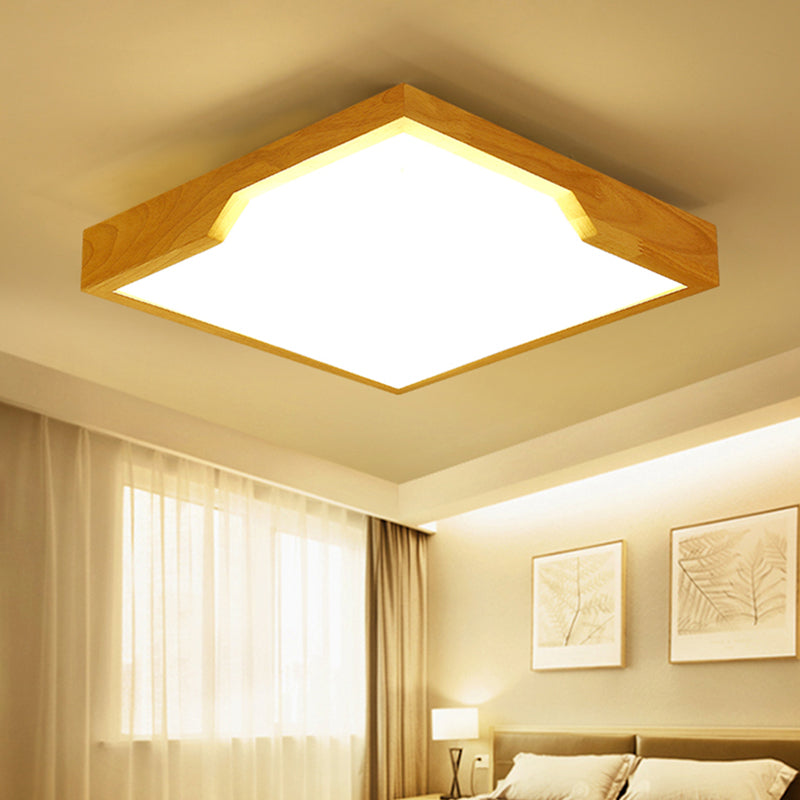 Modern Wooden Led Ceiling Lamp - Single Light Flush Mount Fixture (3 Sizes: 16’/19.5’/23.5’)
