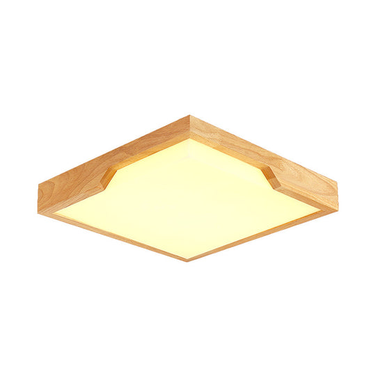 Modern Wooden Led Ceiling Lamp - Single Light Flush Mount Fixture (3 Sizes: 16/19.5/23.5)