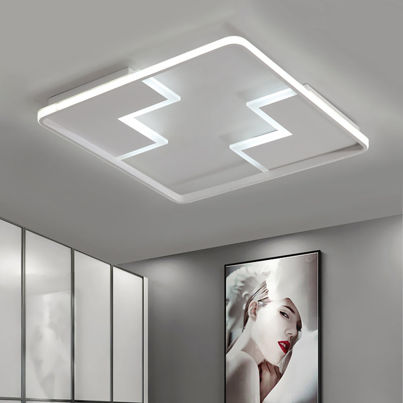 Acrylic Block Led Flush Ceiling Light Fixture - Simplicity Design 19’/23’/27.5’ Wide