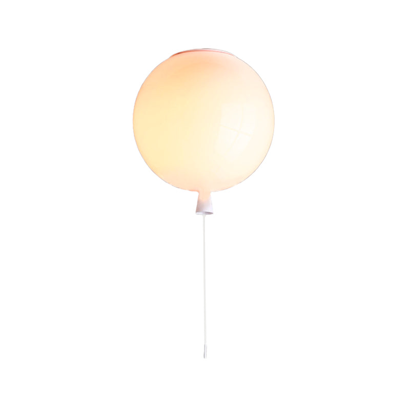 Modernist Style Balloon Shade Suspension Lamp - 8/10 Width White Ceiling For Living Room