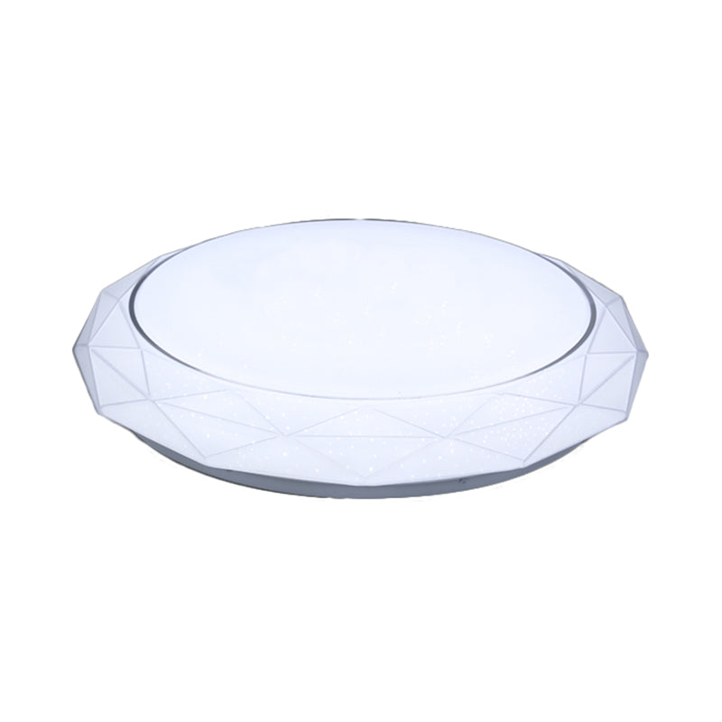 Nordic Diamond Flush Ceiling Light With Led 16’/19.5’ Diameter In White/Pink/Blue Shades