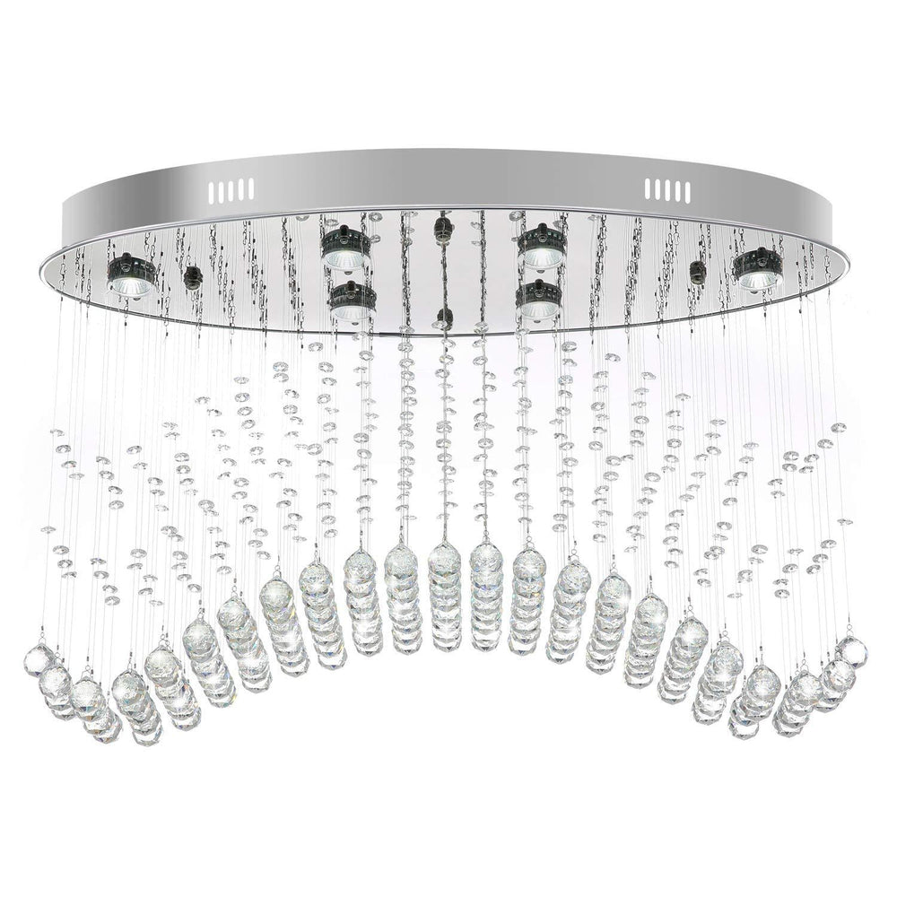 Modern Led Crystal Orb Ceiling Light In Chrome Finish For Bedrooms