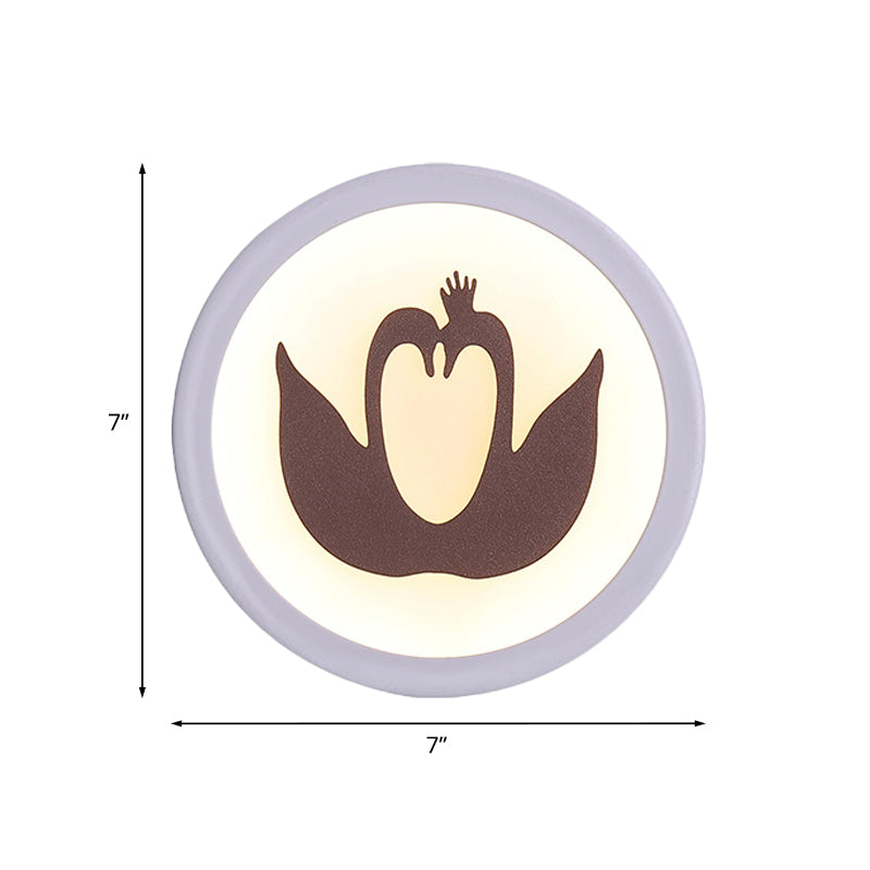 Minimalist Swan Wall Light With Led Silhouette For Bedroom Décor