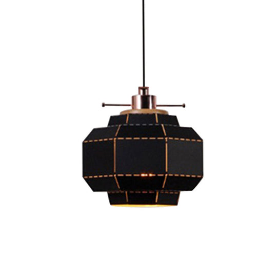 Modern Metal And Wood Pendant Light With Cylinder/Diamond Shade - 1 Black/White