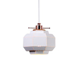Modern Metal And Wood Pendant Light - Cylinder/Diamond Shade 1 Black/White