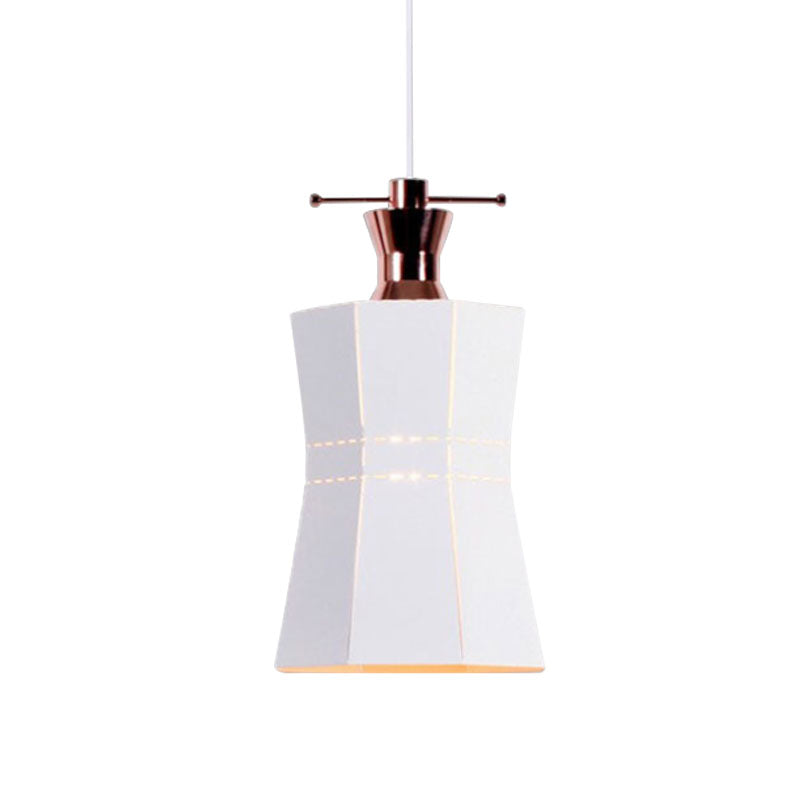 Modern Metal And Wood Pendant Light - Cylinder/Diamond Shade 1 Black/White