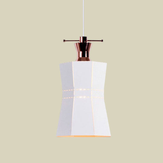 Modern Metal And Wood Pendant Light With Cylinder/Diamond Shade - 1 Black/White