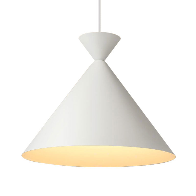 Modern Conical Metal Hanging Ceiling Light - White