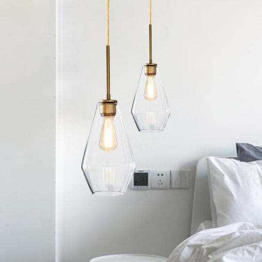 Modern Brass Pendant Light: 4.5/9/12 Wide Glass Shade Hanging Light With Single Lamp Socket - Ideal