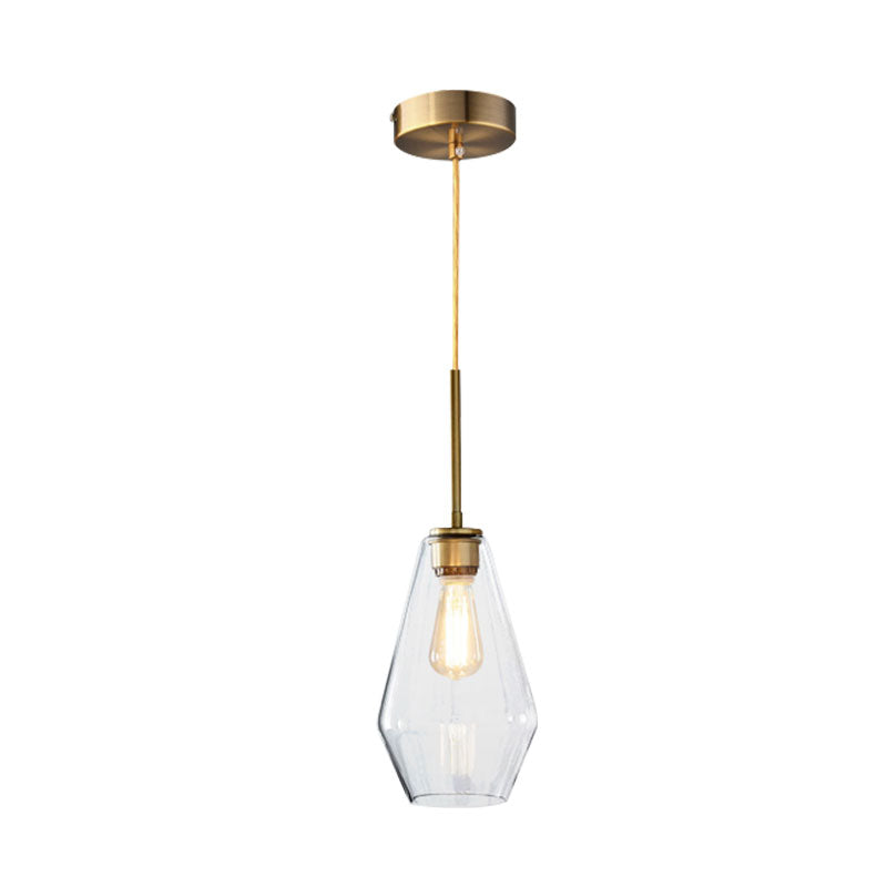 Modern Brass Pendant Light: 4.5/9/12 Wide Glass Shade Hanging Light With Single Lamp Socket - Ideal
