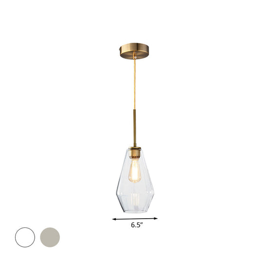 Modern Brass Pendant Light: 4.5/9/12 Wide Glass Shade Hanging Light With Single Lamp Socket - Ideal