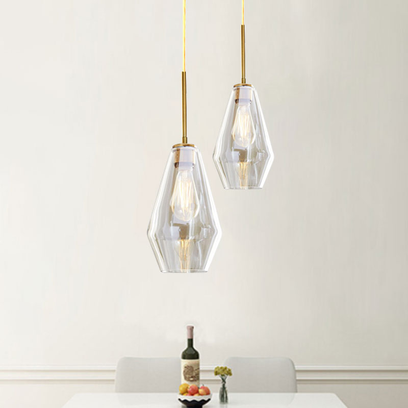 Modern Brass Pendant Light: 4.5/9/12 Wide Glass Shade Hanging Light With Single Lamp Socket - Ideal