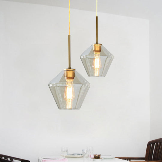 Modern Brass Pendant Light: 4.5/9/12 Wide Glass Shade Hanging Light With Single Lamp Socket - Ideal