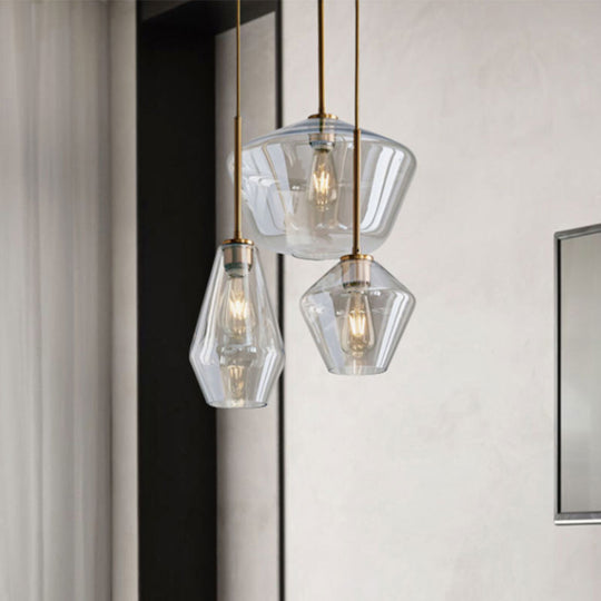 Modern 4.5’/9’/12’ Wide Glass Shade Hanging Pendant Light With Brass Lamp Socket - Perfect