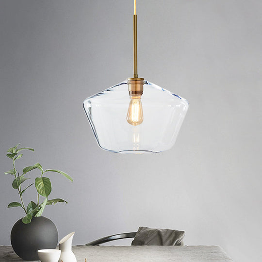 Modern 4.5’/9’/12’ Wide Glass Shade Hanging Pendant Light With Brass Lamp Socket - Perfect