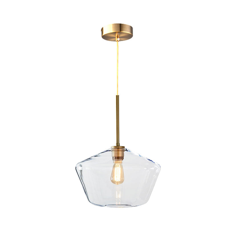 Modern 4.5’/9’/12’ Wide Glass Shade Hanging Pendant Light With Brass Lamp Socket - Perfect