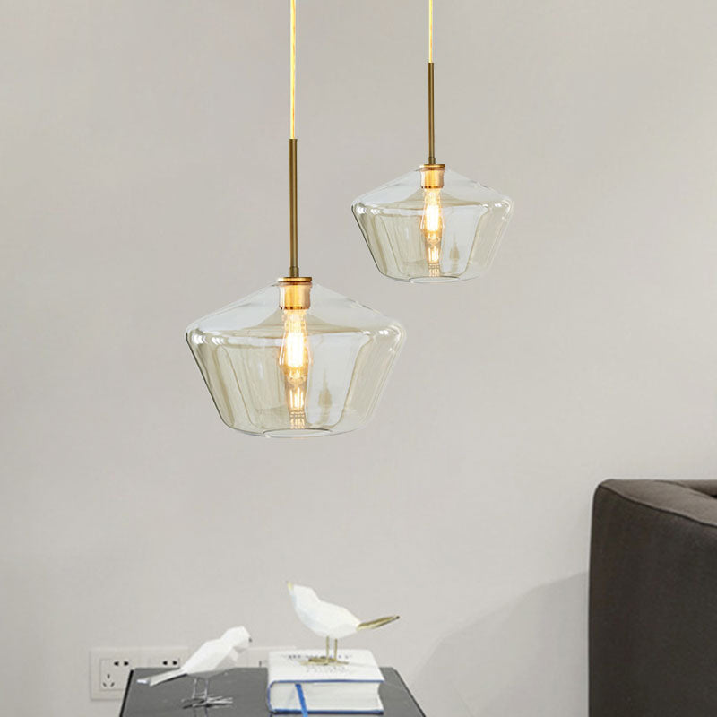 Modern 4.5’/9’/12’ Wide Glass Shade Hanging Pendant Light With Brass Lamp Socket - Perfect
