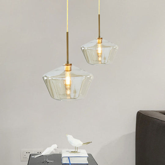 Modern Brass Pendant Light: 4.5/9/12 Wide Glass Shade Hanging Light With Single Lamp Socket - Ideal