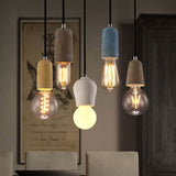 Minimalist Cement Hanging Pendant Light With Open Bulb - Ideal For Cafe And Restaurant Grey / A
