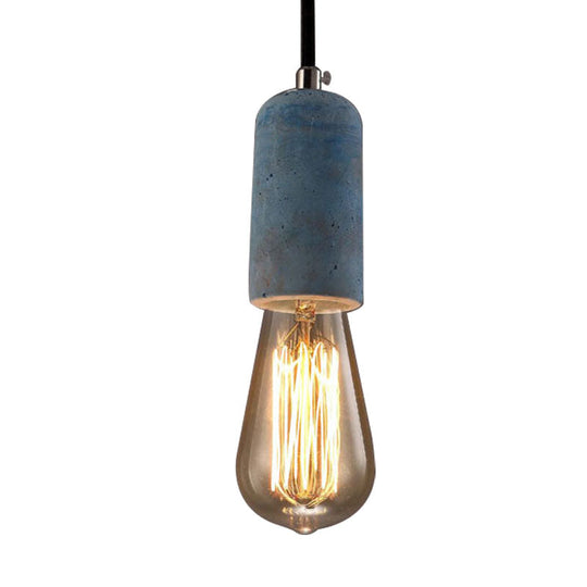 Cement Pendant Lamp - Open Bulb Minimalist Style 1-Light Ideal For Cafes And Restaurants