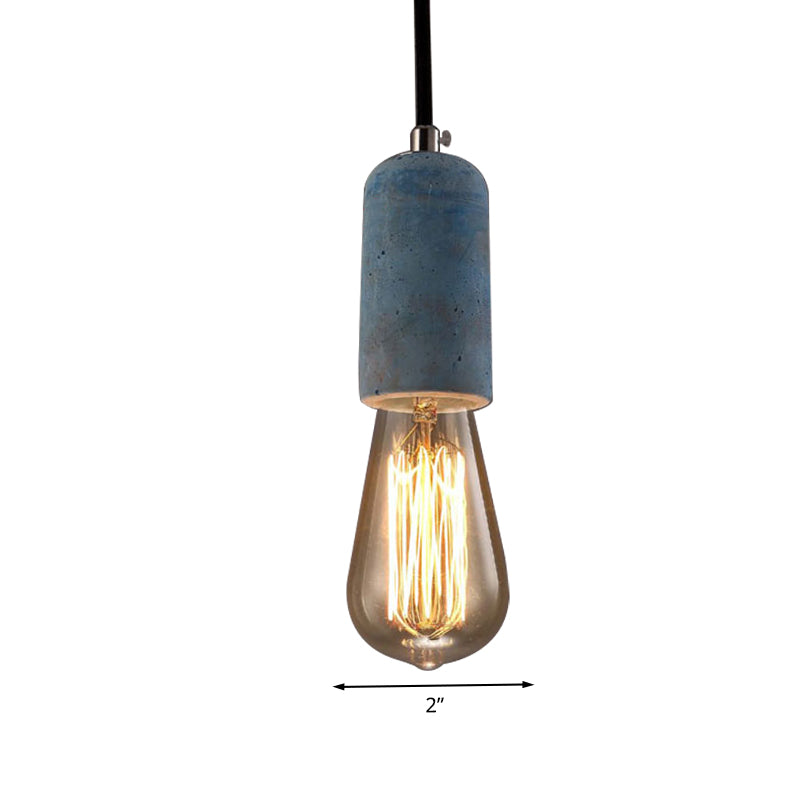 Cement Pendant Lamp - Open Bulb Minimalist Style 1-Light Ideal For Cafes And Restaurants