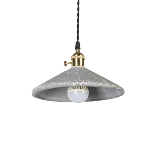 Contemporary Cement Pyramid Suspension Light - Ideal For Workshop And Bar