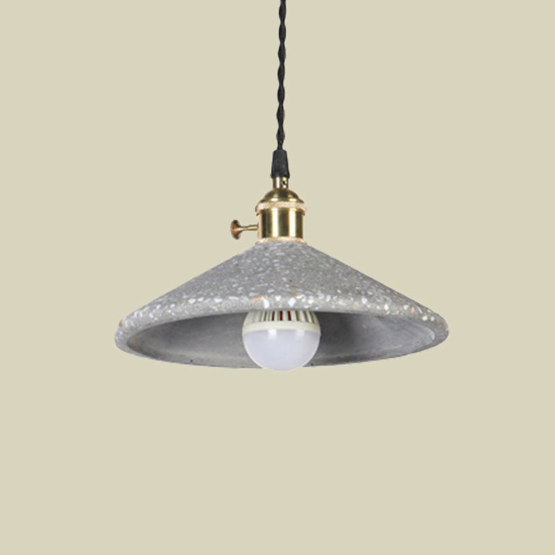 Contemporary Cement Pyramid Suspension Light - Ideal For Workshop And Bar